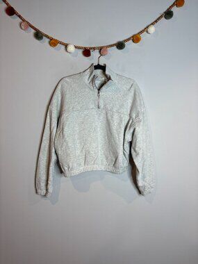 Weekday Lou Zip Front Sweatshirt Heathered Grey